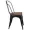 Flash Furniture Black Metal Stackable Chair with Wood Seat, PK4 4-CH-31230-BK-WD-GG - alternate 10